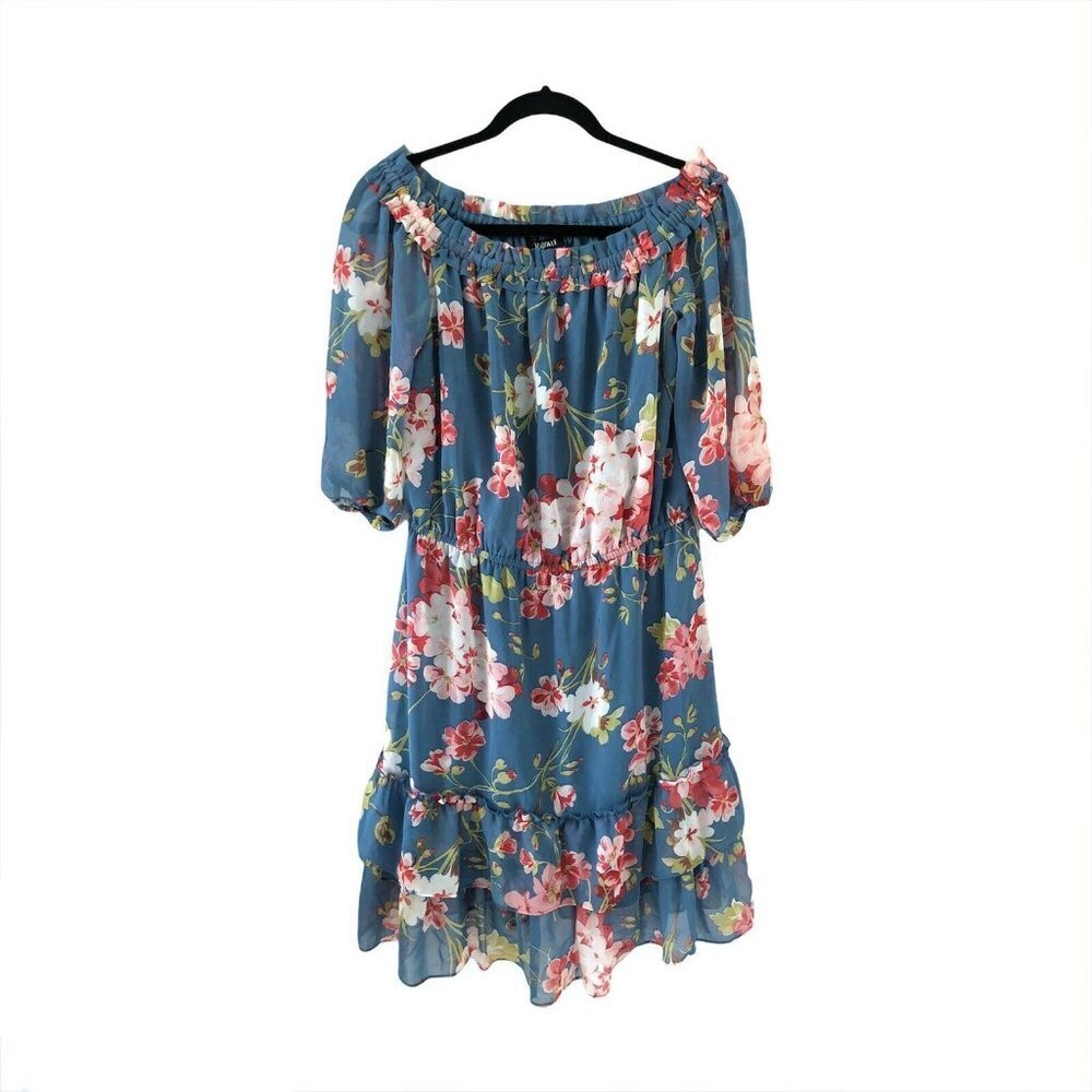 Roz & Ali Floral Print Sexy Couture Off The Shoulder Dress Size M​​​ - Picture 3 of 9